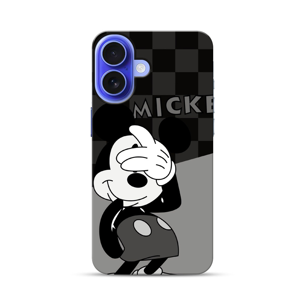 ミッキーモノクロイラスト iPhone 17オリジナル耐衝撃ケース