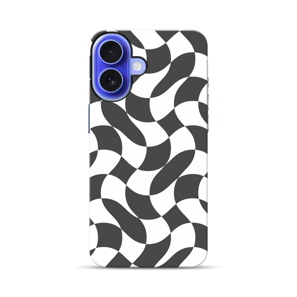 モノクロの幾何学模様 iPhone 17オリジナル耐衝撃ケース