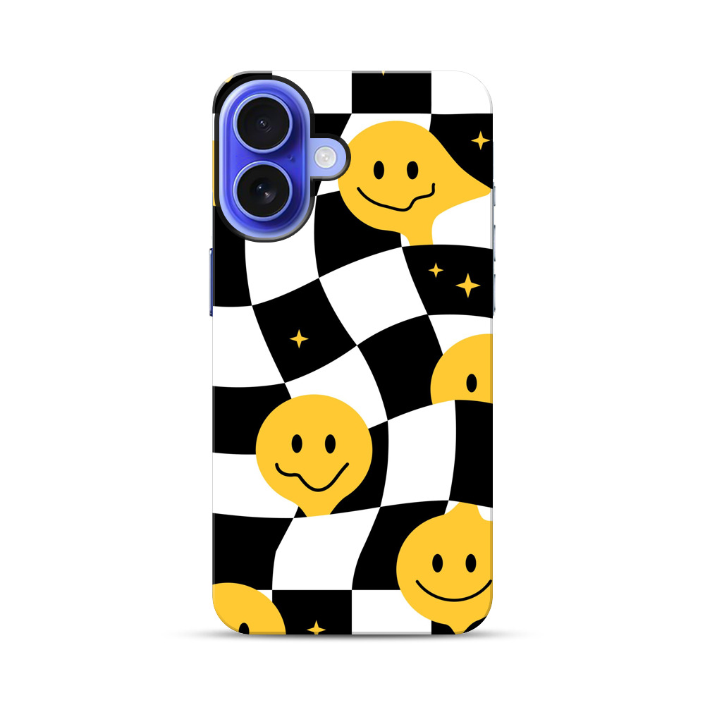 にこにこチェッカーパターン iPhone 17オリジナル耐衝撃ケース