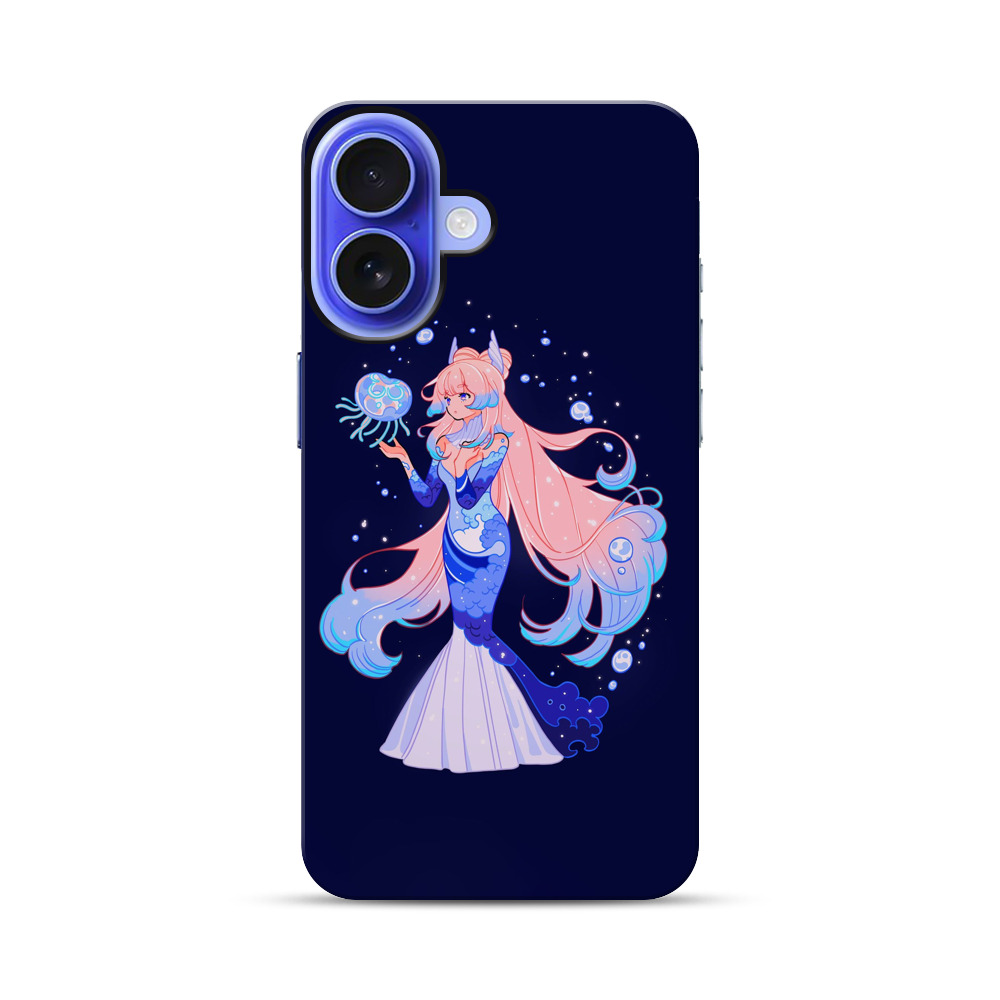 人魚とクラゲの幻想的なイラスト iPhone 17オリジナル耐衝撃ケース