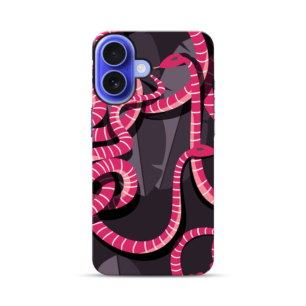 ピンクのヘビの模様 iPhone 17オリジナル耐衝撃ケース