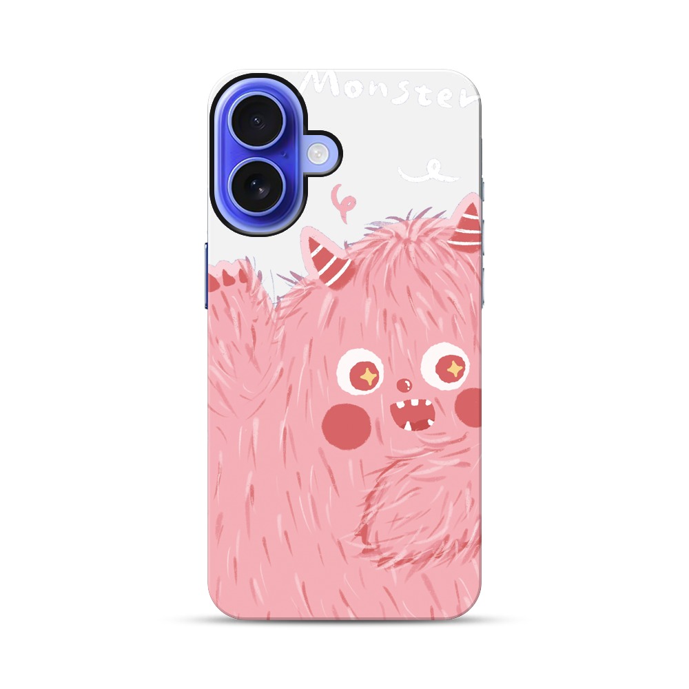 ピンクのかわいいモンスター iPhone 17オリジナル耐衝撃ケース