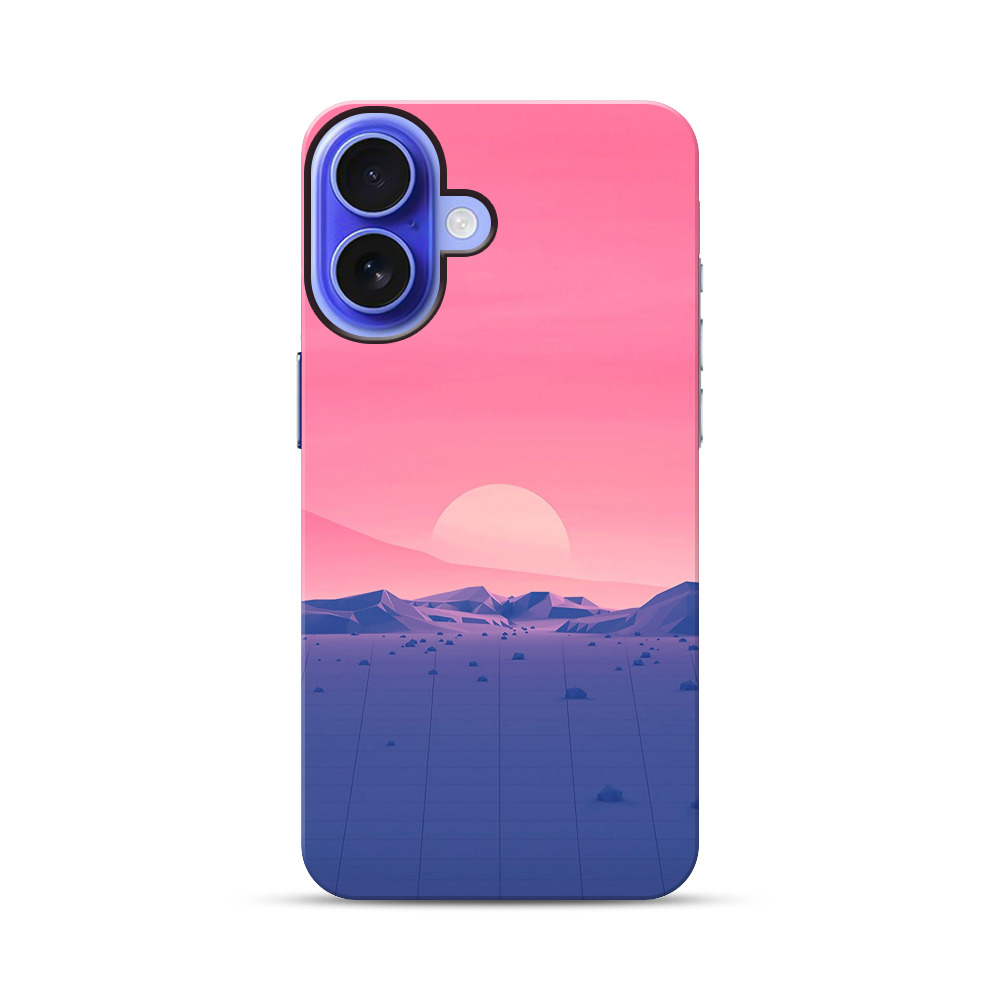 ピンク夕焼けの山景色 iPhone 17オリジナル耐衝撃ケース