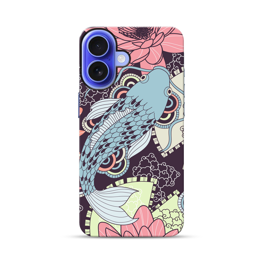 蓮と鯉のパターン iPhone 17オリジナル耐衝撃ケース