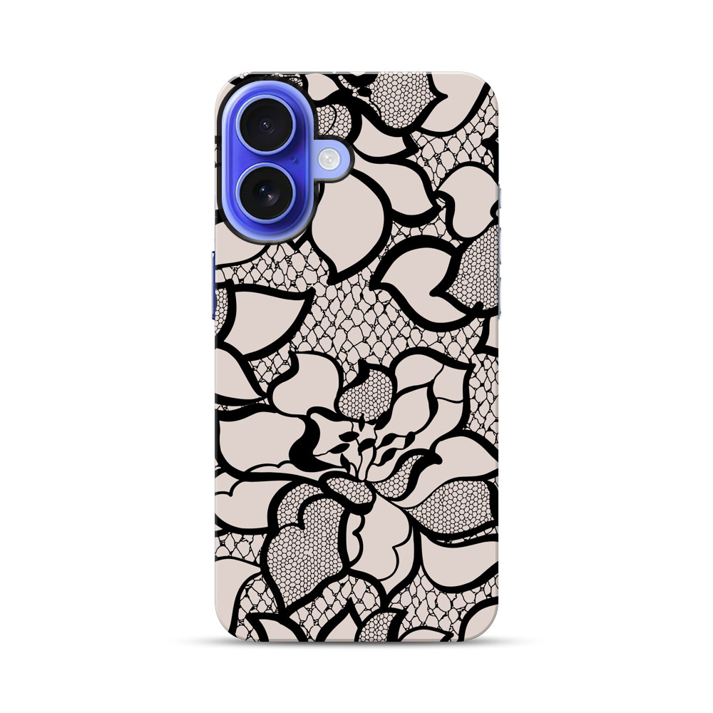 レース柄の花模様 iPhone 17オリジナル耐衝撃ケース