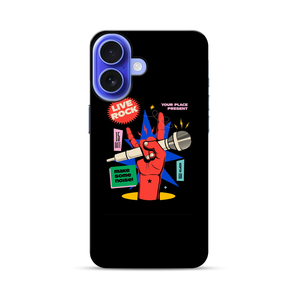 ロックライブの手とマイク iPhone 17オリジナル耐衝撃ケース