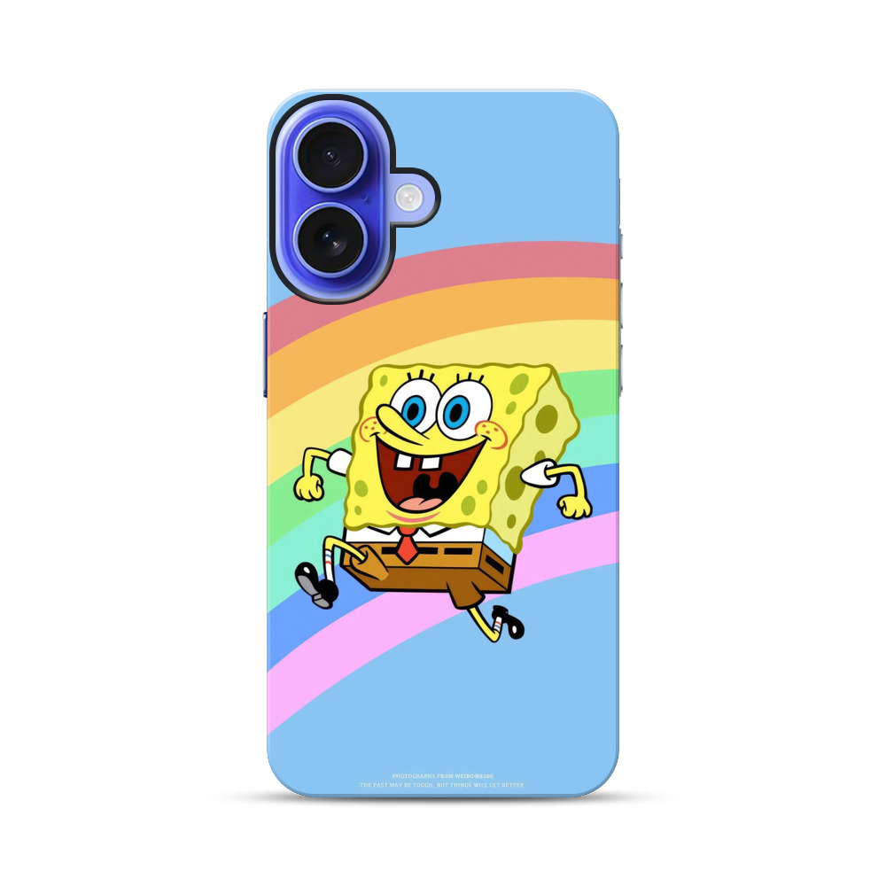虹と元気なスポンジボブ iPhone 17オリジナル耐衝撃ケース