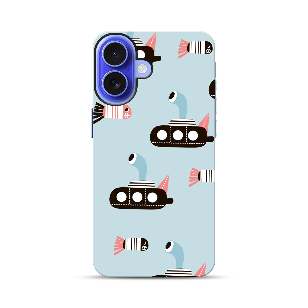 海の中の潜水艦と魚 iPhone 17オリジナル耐衝撃ケース