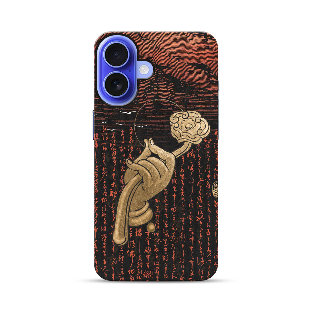 和風手と花の浮世絵 iPhone 17オリジナル耐衝撃ケース