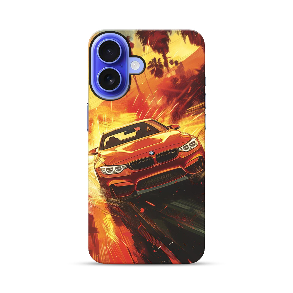 夕焼けスポーツカー iPhone 17オリジナル耐衝撃ケース