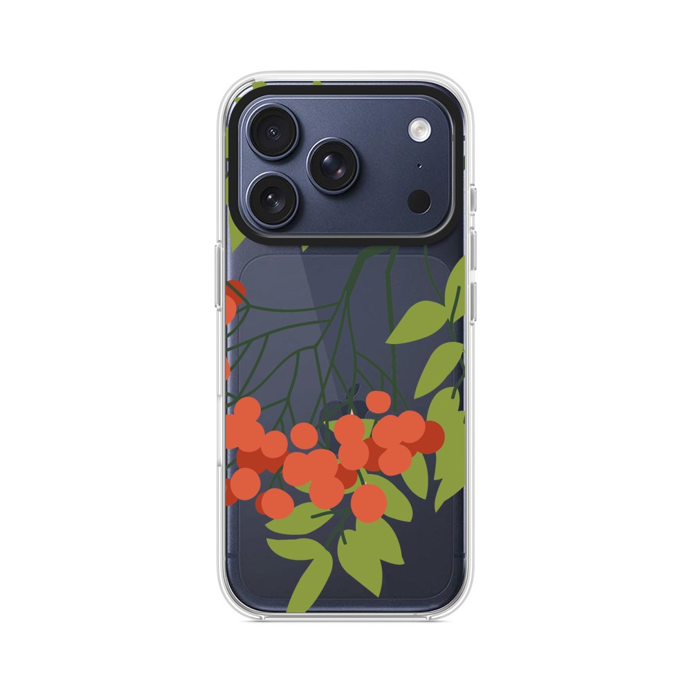赤い実と葉 iPhone 17 Proオリジナルケース