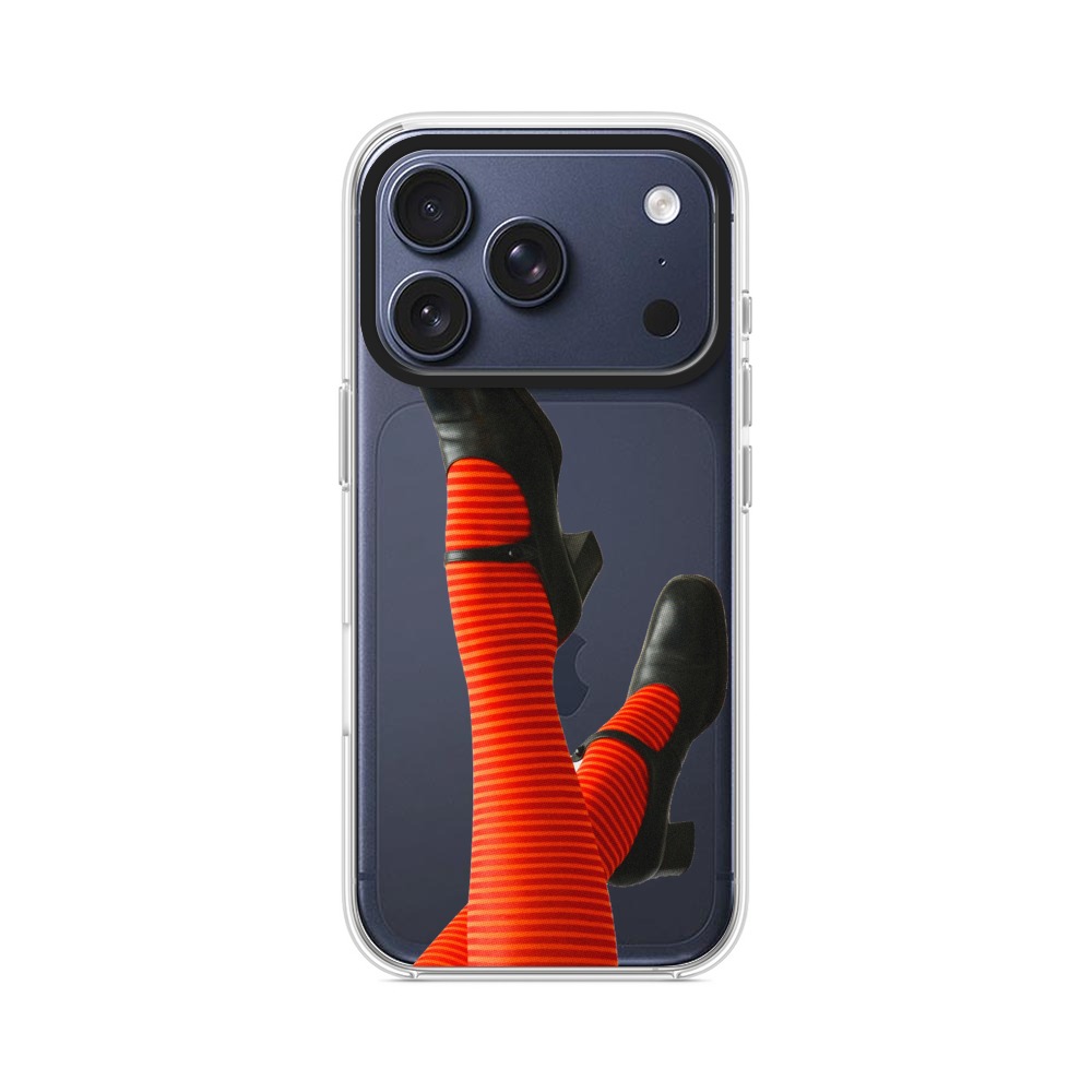 赤いストライプのタイツと靴 iPhone 17 Proオリジナルケース