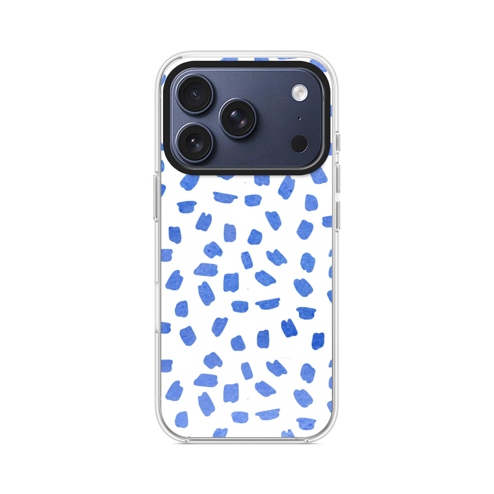 青い水彩のパターン iPhone 17 Proオリジナルケース