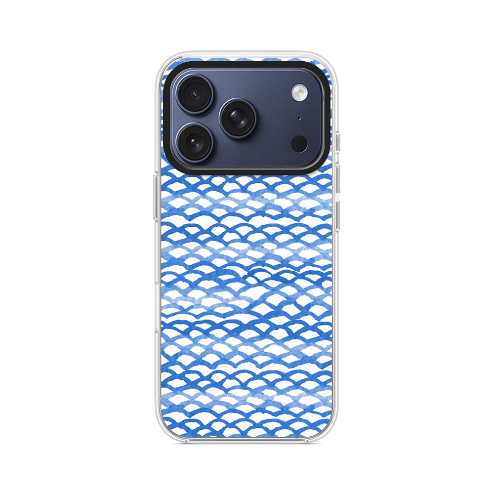 青い波模様 iPhone 17 Proオリジナルケース
