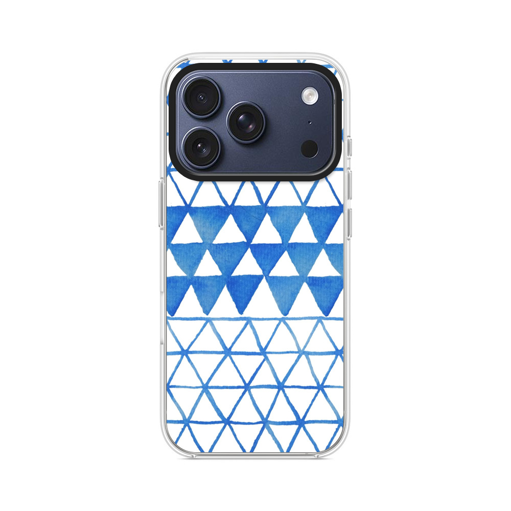 青い三角形の模様 iPhone 17 Proオリジナルケース