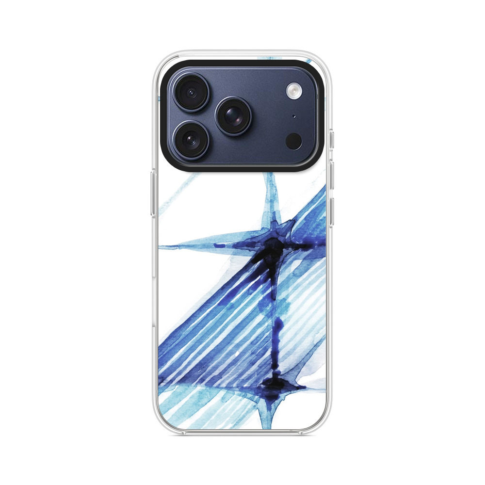 青い水彩画のパターン iPhone 17 Proオリジナルケース