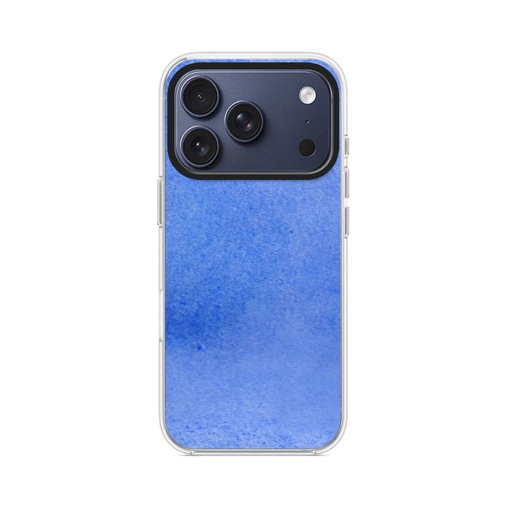 青い水彩背景 iPhone 17 Proオリジナルケース
