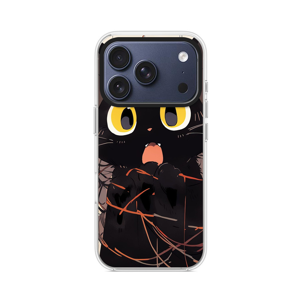 びっくり黒猫 iPhone 17 Proオリジナルケース