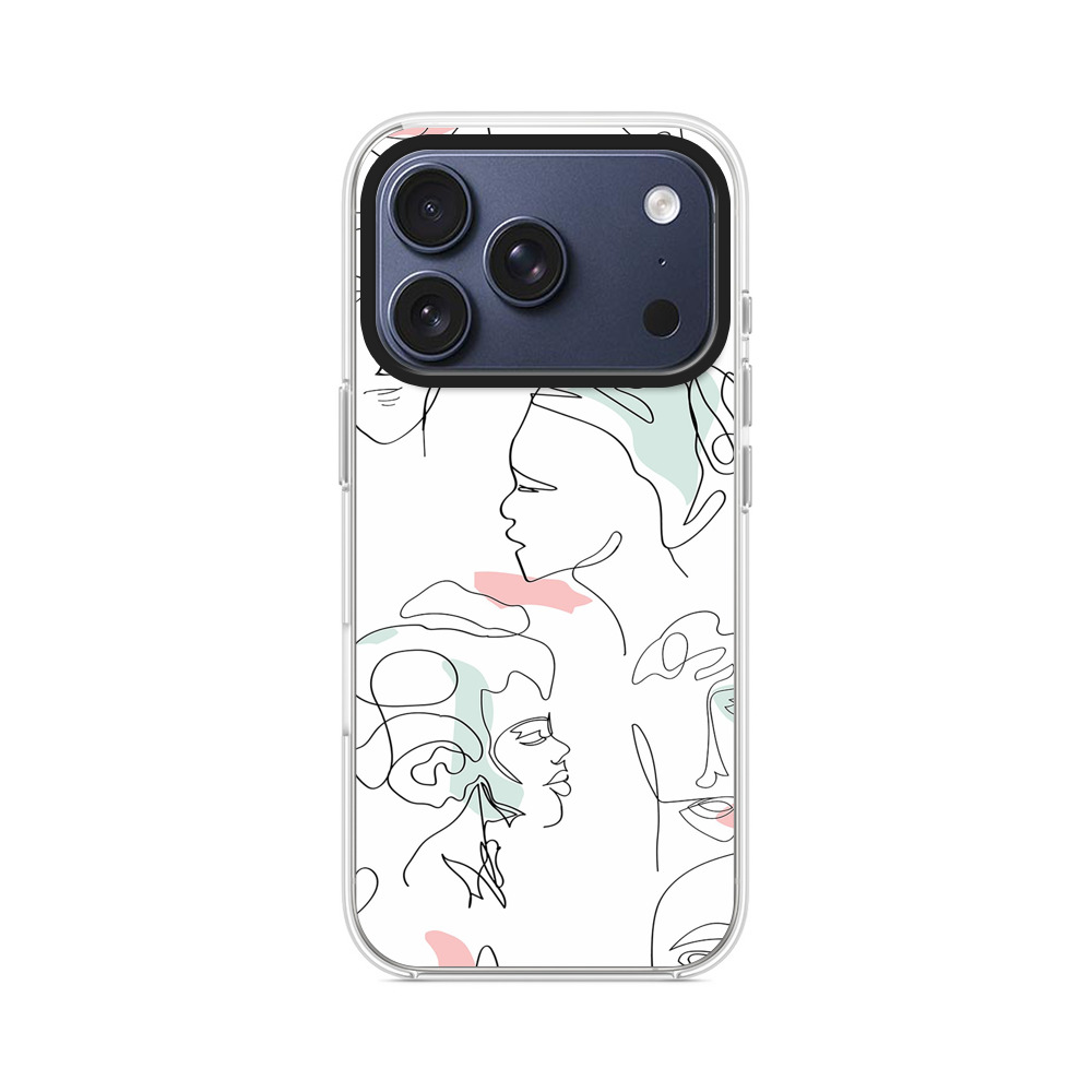 抽象的な顔のパターン iPhone 17 Proオリジナルケース