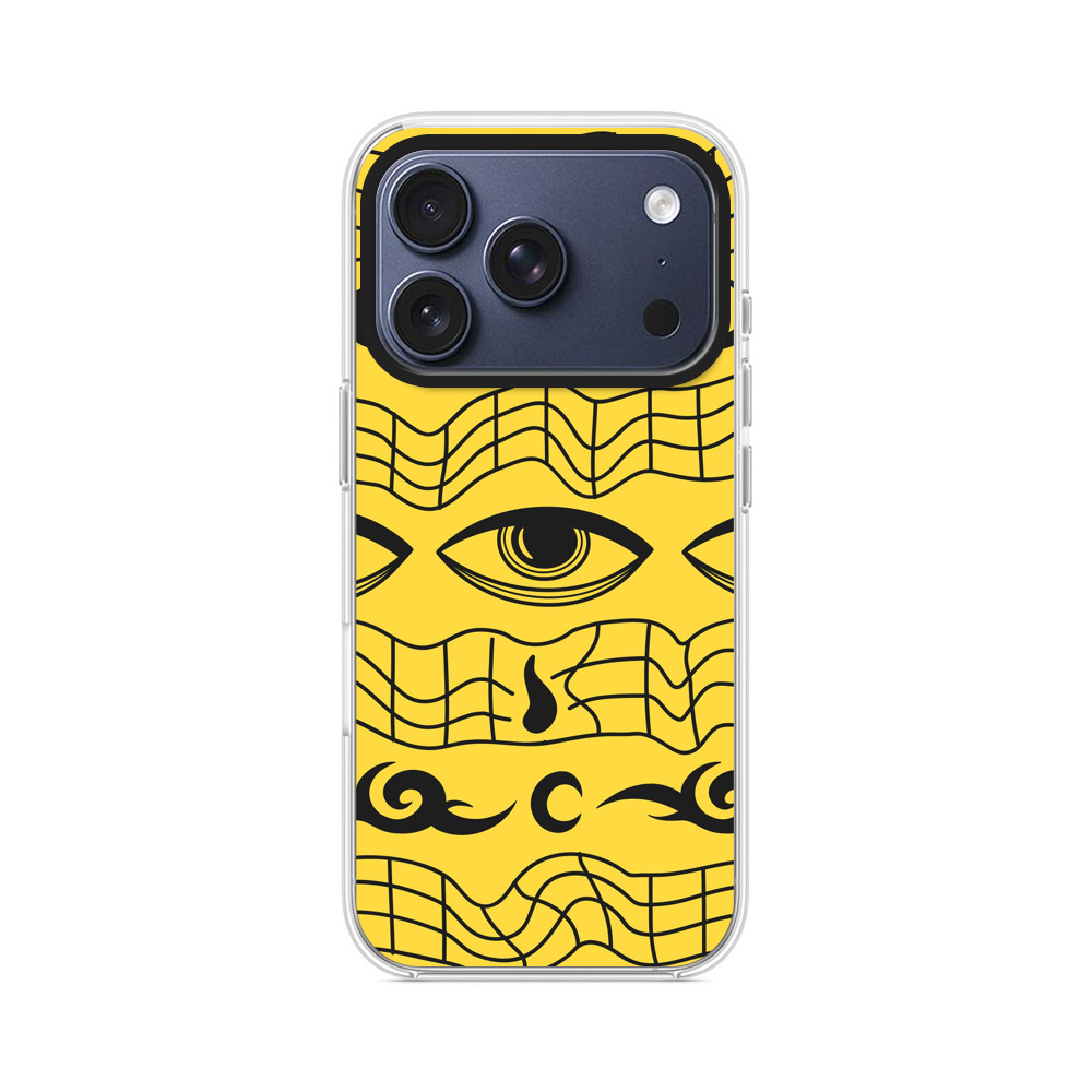 抽象的な目と音楽模様 iPhone 17 Proオリジナルケース