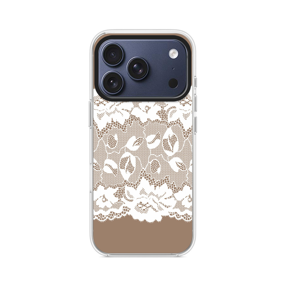 エレガント白いレース模様 iPhone 17 Proオリジナルケース