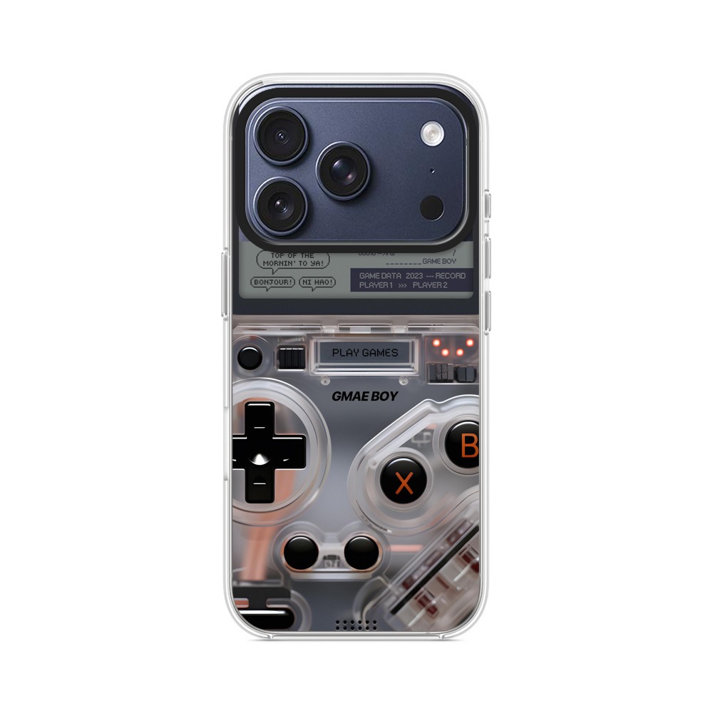透明ゲームボーイコントローラー iPhone 17 Proオリジナルケース