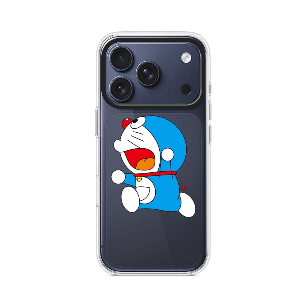 元気に走る青い猫キャラ iPhone 17 Proオリジナルケース