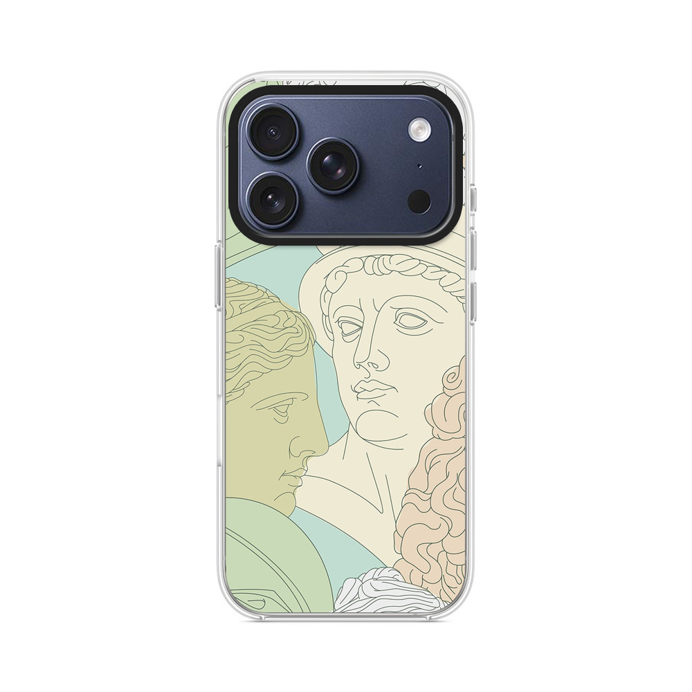 ギリシャ彫刻の顔のパターン iPhone 17 Proオリジナルケース