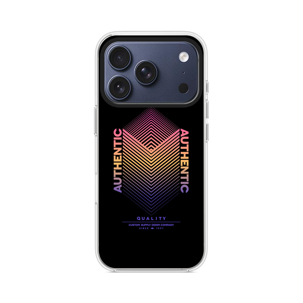 グラデーションラインの抽象デザイン iPhone 17 Proオリジナルケース