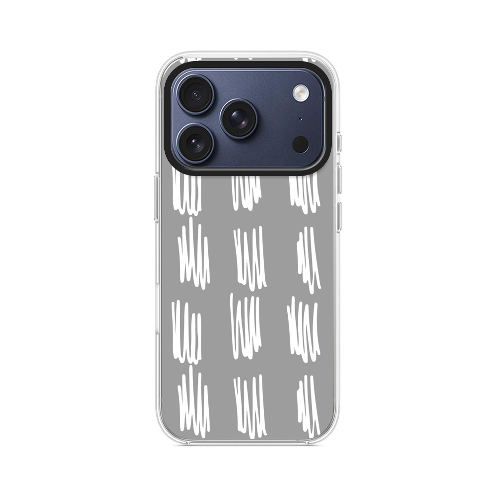 グレーの手描き模様 iPhone 17 Proオリジナルケース