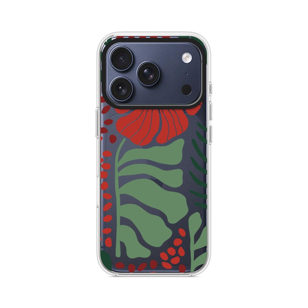 花と葉のデザイン iPhone 17 Proオリジナルケース