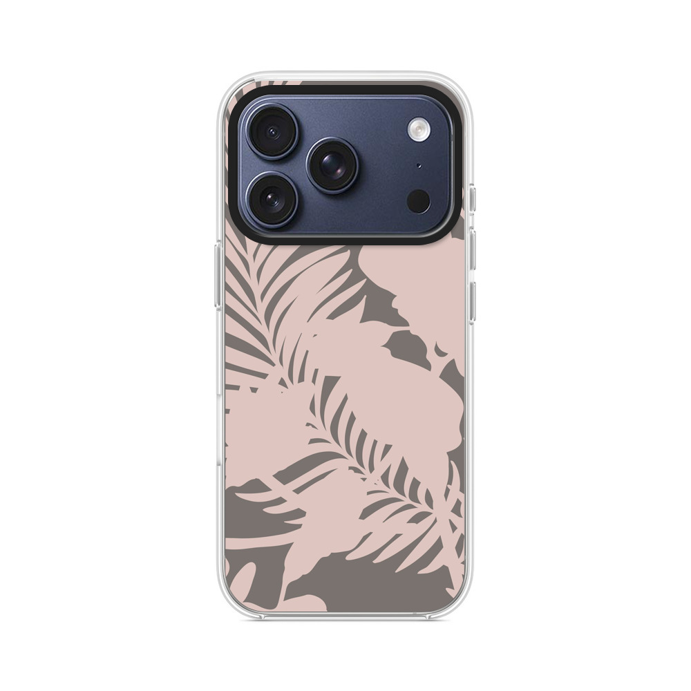 花と葉のパターン iPhone 17 Proオリジナルケース