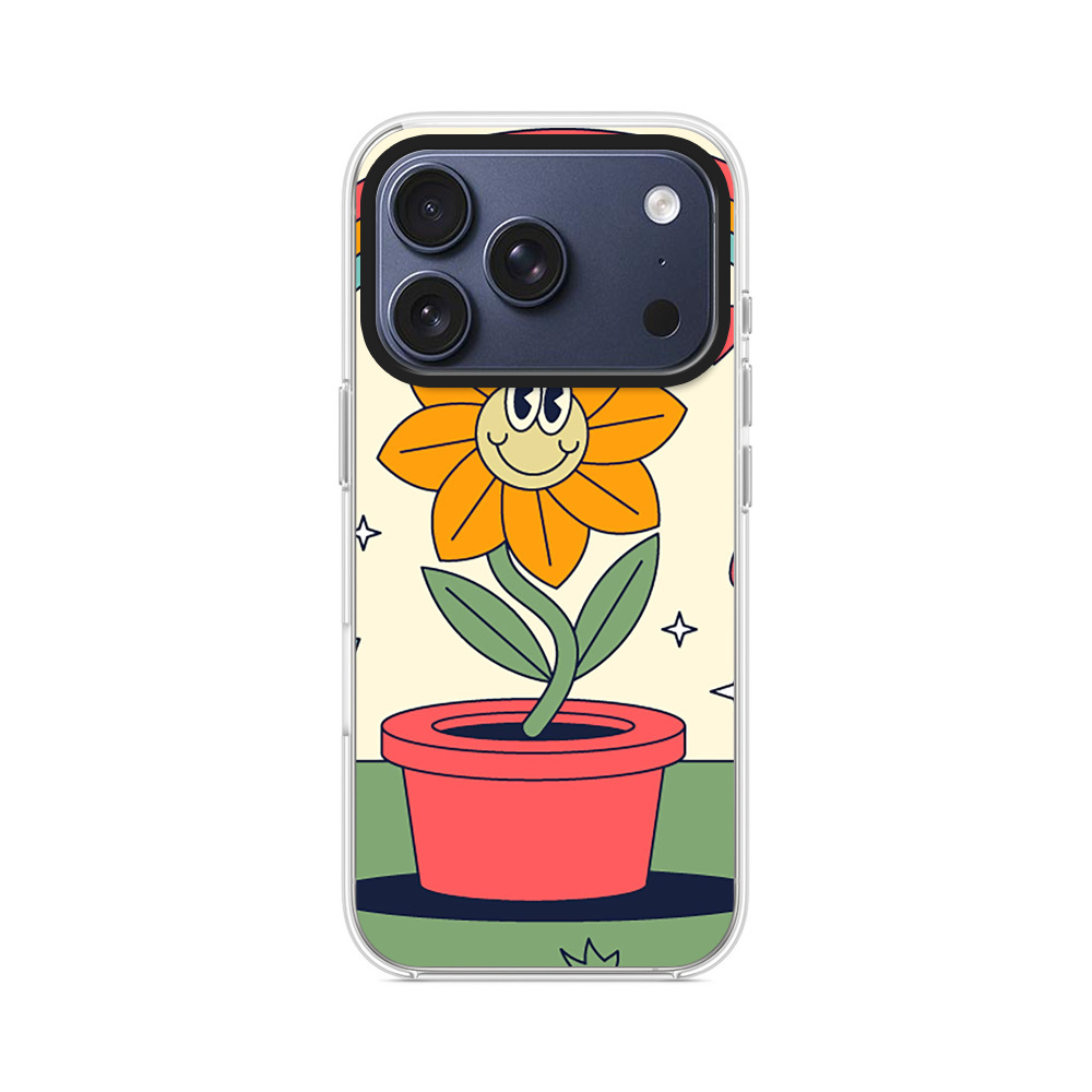 花と虹のイラスト iPhone 17 Proオリジナルケース