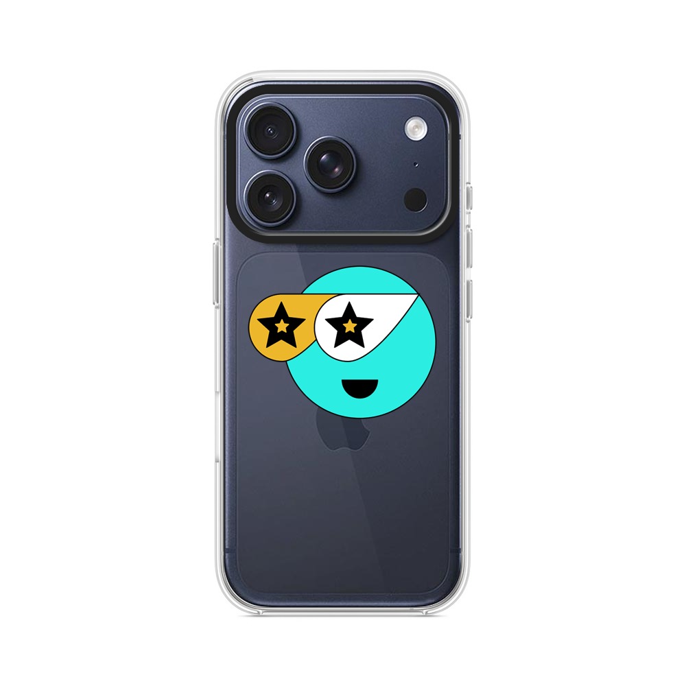 星のサングラスをかけたかわいいキャラクター iPhone 17 Proオリジナルケース