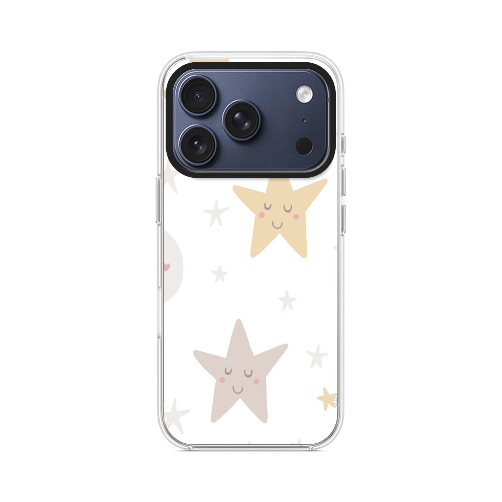 星と月のかわいいデザイン iPhone 17 Proオリジナルケース