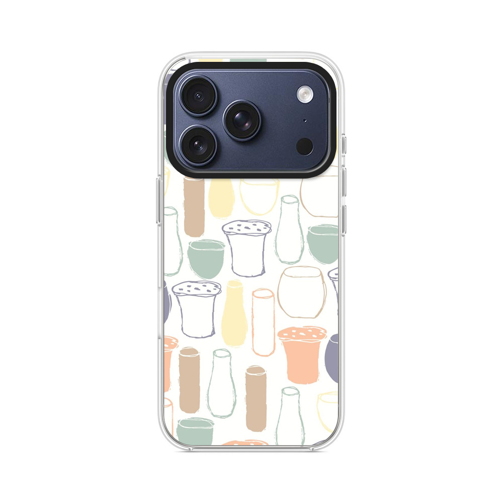 カラフルな瓶と筒のパターン iPhone 17 Proオリジナルケース