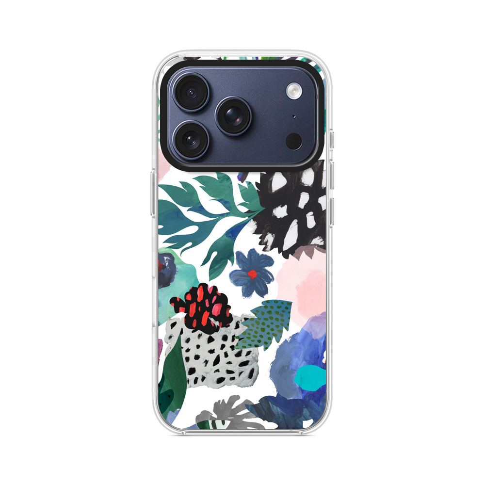 カラフルな抽象花柄 iPhone 17 Proオリジナルケース