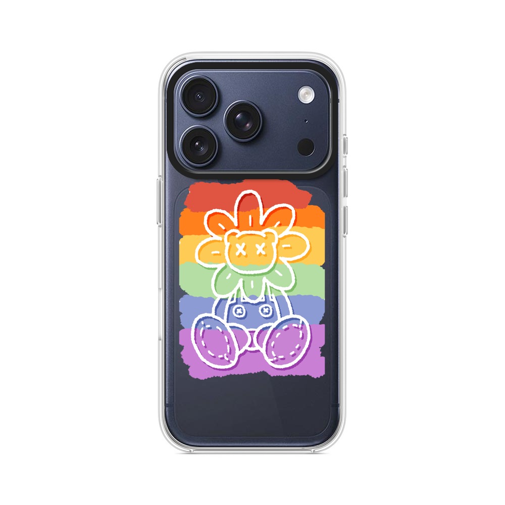 カラフルな花のキャラクター iPhone 17 Proオリジナルケース