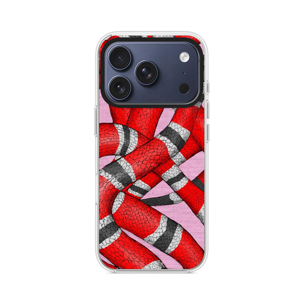 カラフルなヘビのデザイン iPhone 17 Proオリジナルケース