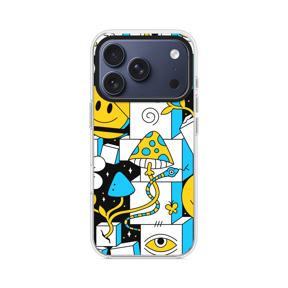 カラフルな抽象パターン iPhone 17 Proオリジナルケース