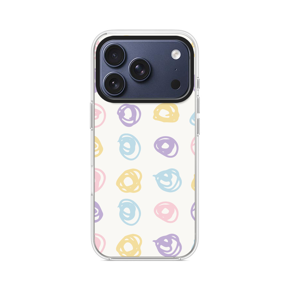 カラフルな手描きサークル模様 iPhone 17 Proオリジナルケース