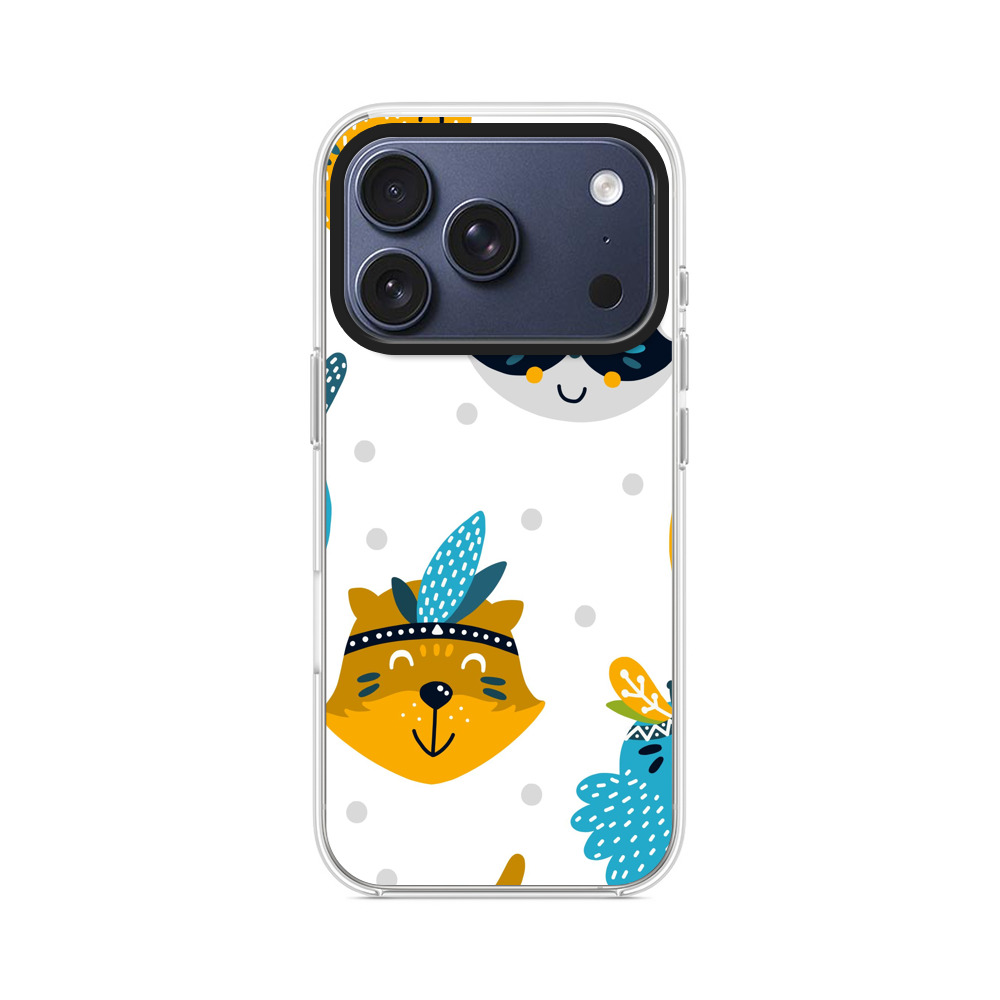 かわいい動物の顔のパターン iPhone 17 Proオリジナルケース