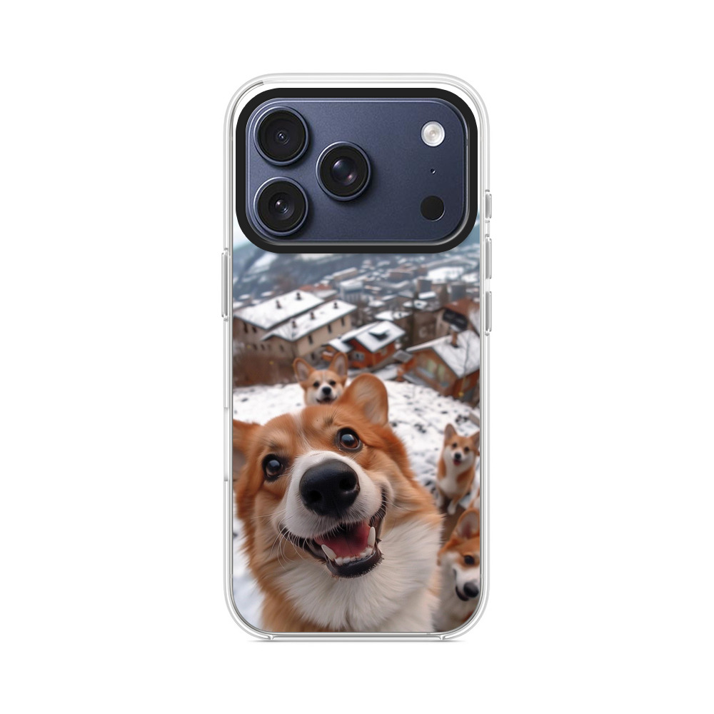 コーギー犬と雪景色 iPhone 17 Proオリジナルケース