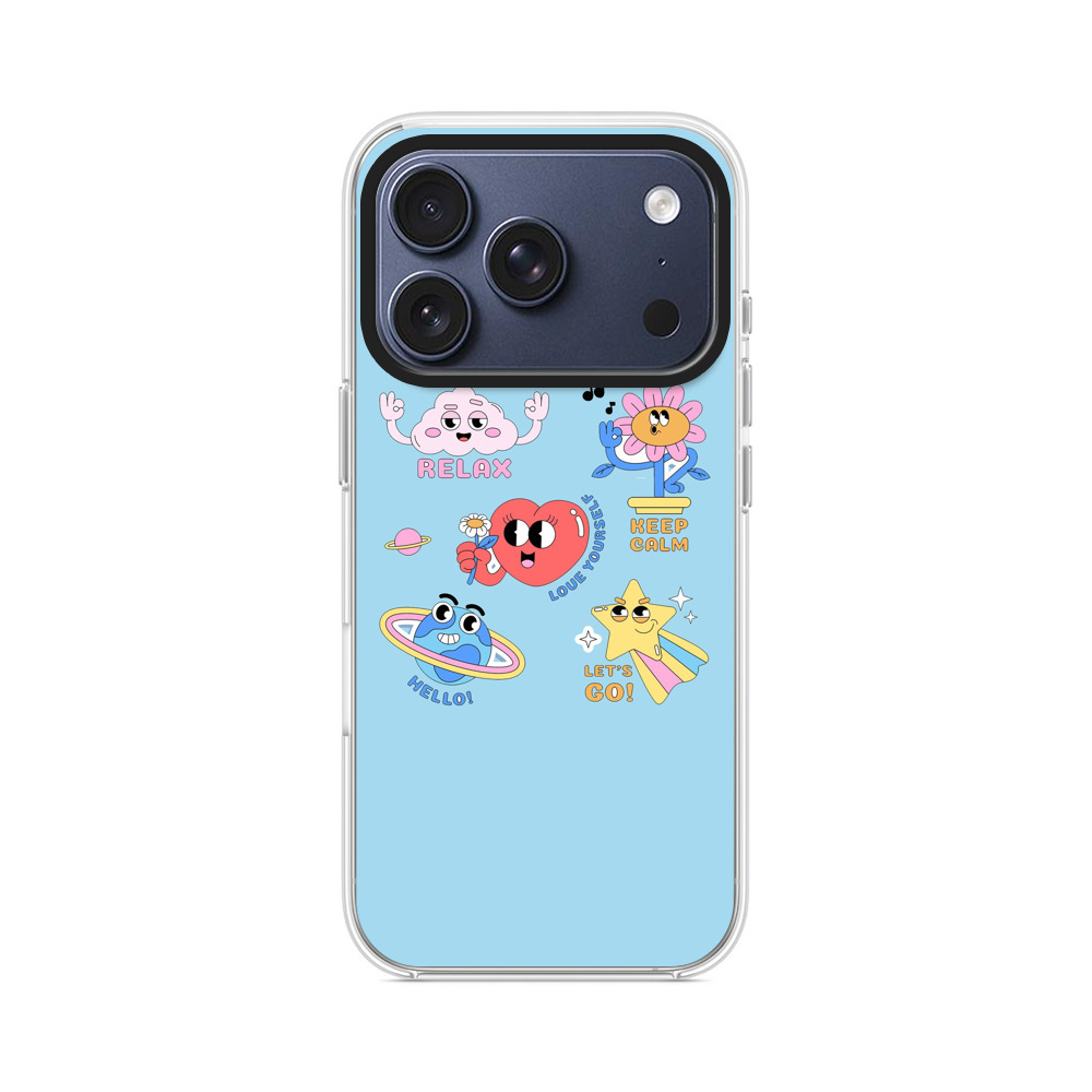 かわいいキャラクターの群れ iPhone 17 Proオリジナルケース
