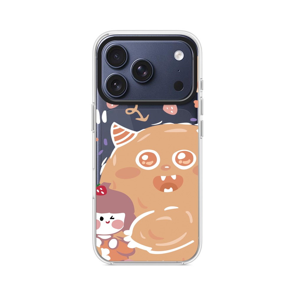 かわいいモンスターと女の子 iPhone 17 Proオリジナルケース