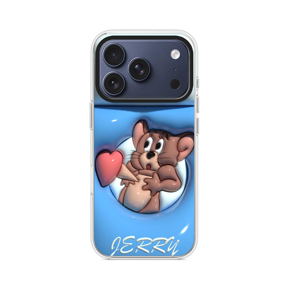 かわいいネズミとハート iPhone 17 Proオリジナルケース