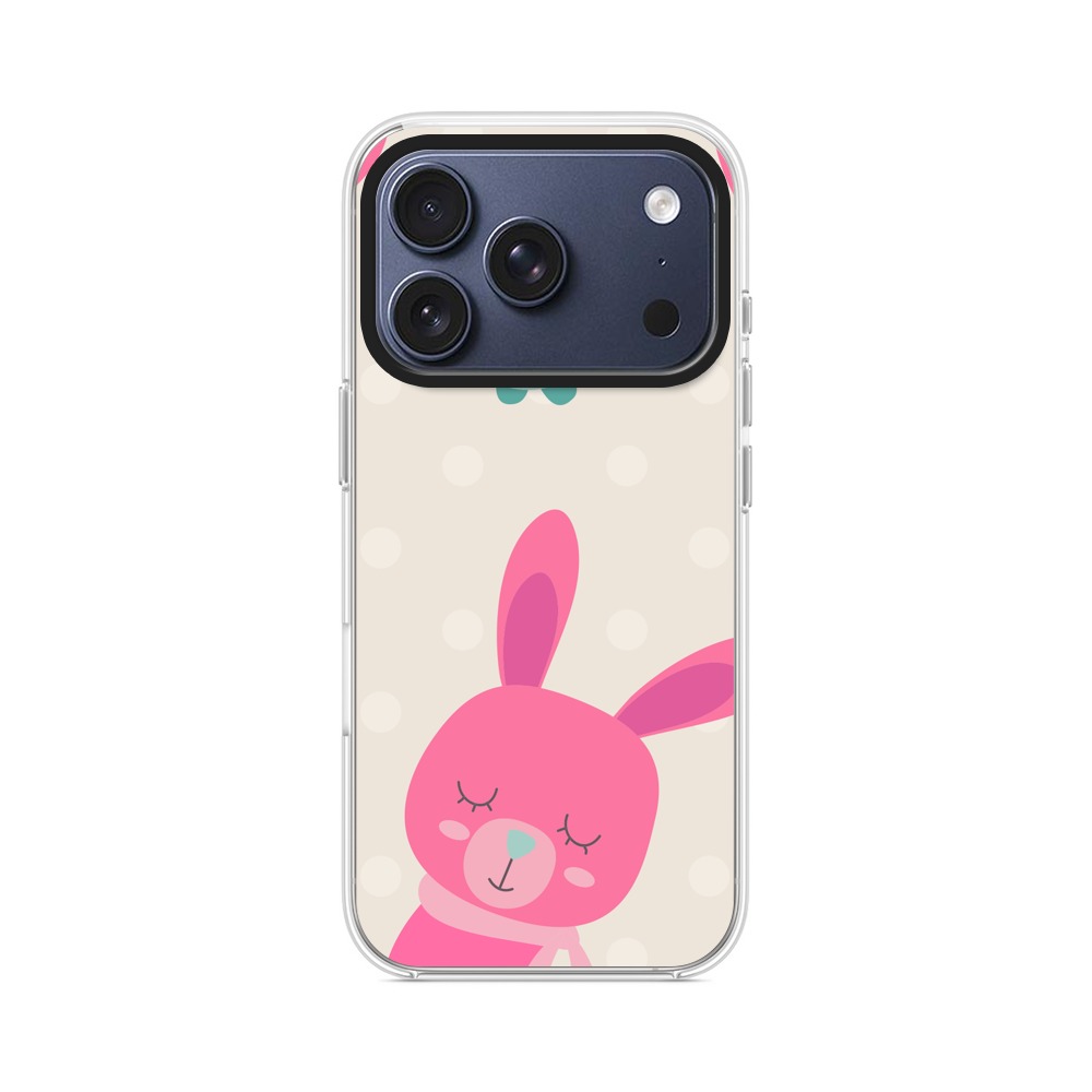 かわいいピンクウサギ iPhone 17 Proオリジナルケース
