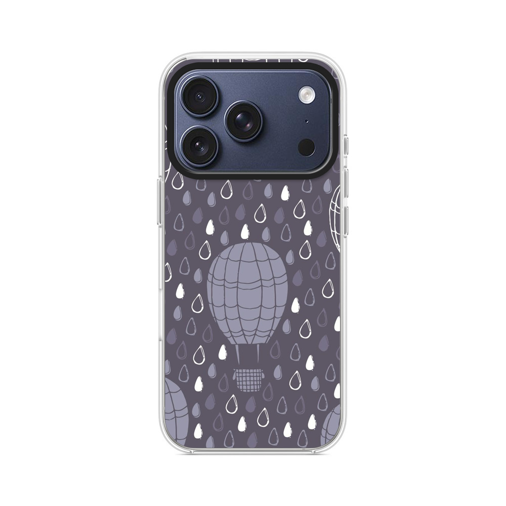 気球と雨の模様 iPhone 17 Proオリジナルケース