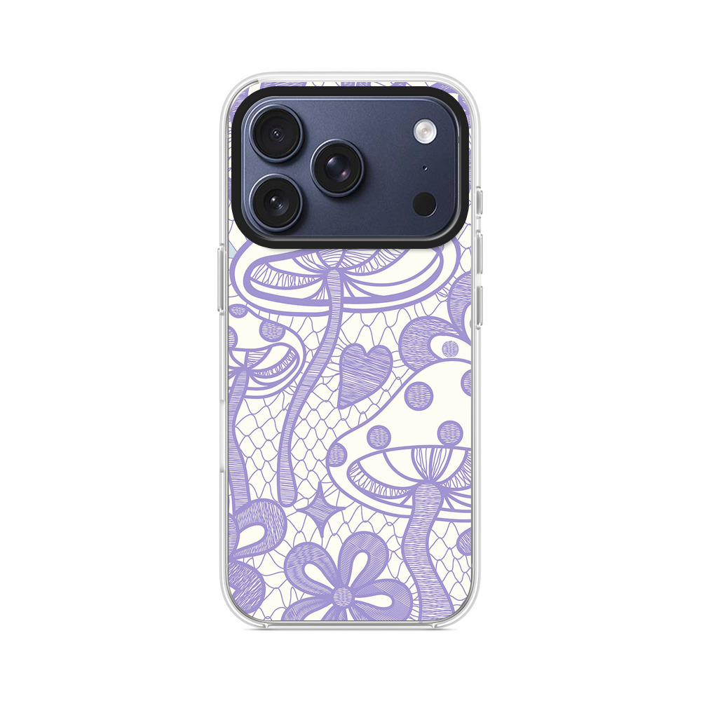 きのこと花の模様 iPhone 17 Proオリジナルケース