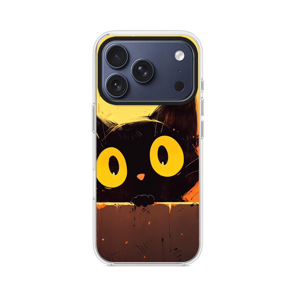 黒猫のイラスト iPhone 17 Proオリジナルケース